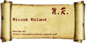 Miczek Roland névjegykártya